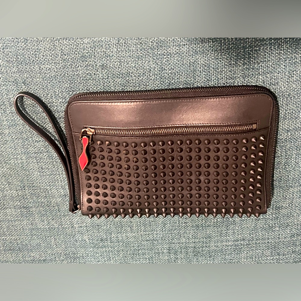 Authentic Christian Louboutin Calfskin Chris Spiked iPad Mini